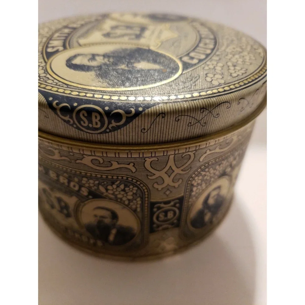 Vintage Smith Bros S.B. Cough Drops Tin Container Advertising‎ collectible C-6
